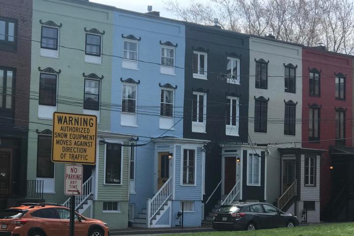 a sign on the side of a building