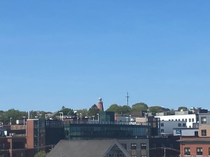 a tall building in a city