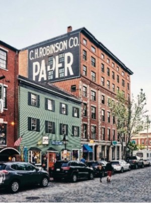 a car parked on a city street