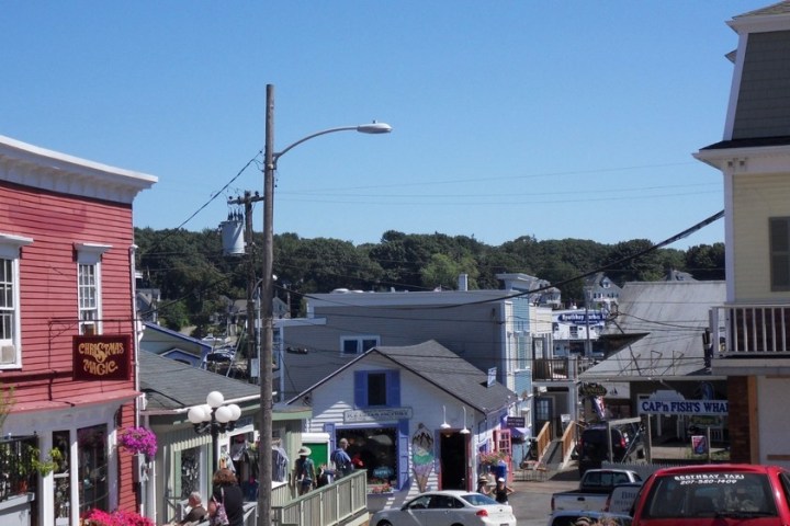a group of people on a city street