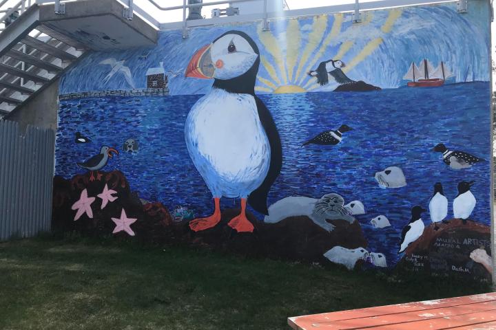 a graffiti covered building