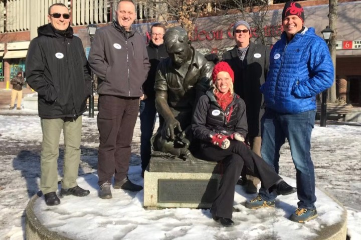 a group of people posing for the camera