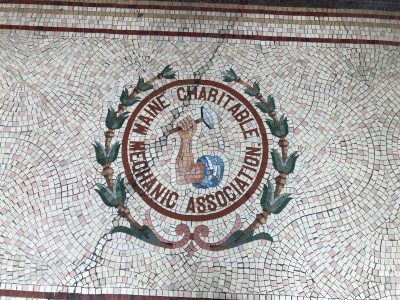 a close up of a logo