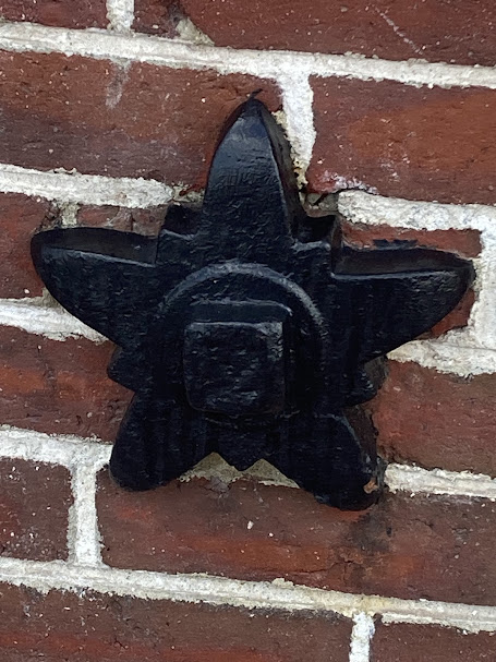 a close up of a brick building